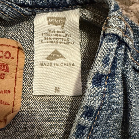 Levi Vintage Retro Trucker Button Front Collarless Denim Jean Vest Womens M - Picture 4 of 10